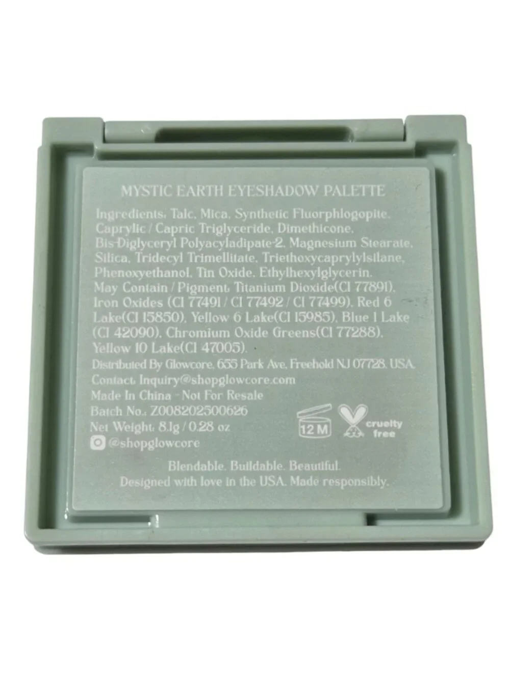 Glowcore Mystic Earth Eyeshadow Palette 9 Shades Blendable Buildable